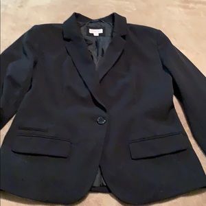 Black one button fitted blazer